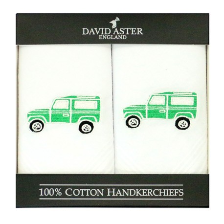 Green Land Rover Embroidered Handkerchiefs