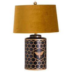 Bee Table Lamp in black and gold with shade
