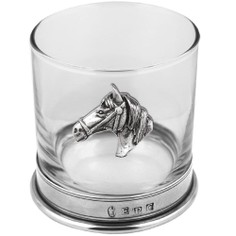 English Pewter Horse Whisky Glass Tumbler