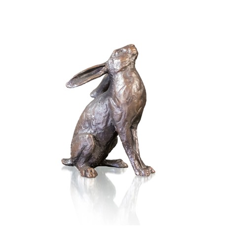 Limited Edition Medium Hare Moon Gazing Bronze Sculpture