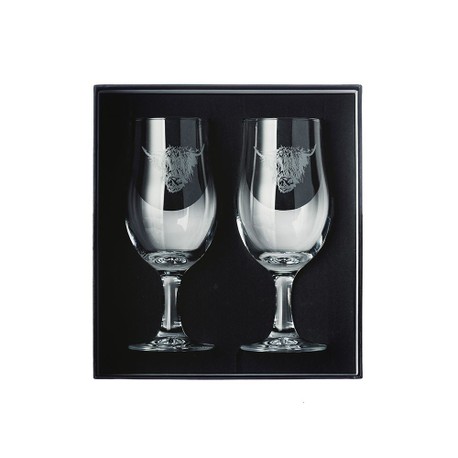The Just Slate Company Set of 2 Engraved Highland Cow Craft Beer Glasses