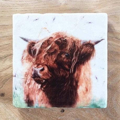 Marble Coaster - Highland Cow