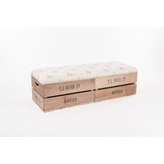 Natural Hare Apple Crate Long Footstool