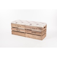 Red Stripe Stag Apple Crate Storage Bench