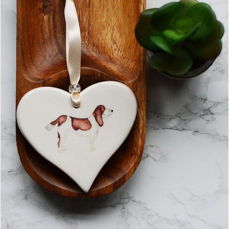 Springer Spaniel Dog Ceramic Hanging Heart