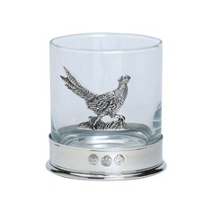 Single Walking Pheasant Pewter Whisky Glass