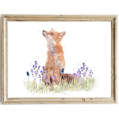 Florence & Lavender Spring Fox In Bluebells Print