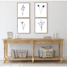 Florence & Lavender Set Of Four Wildflower Prints