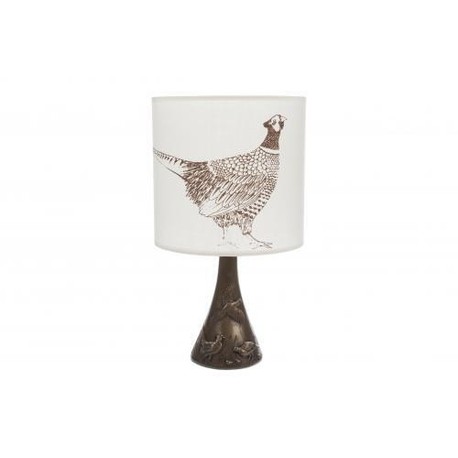Philip Turner Cold Cast Bronze Pheasant Lamp and Lampshade