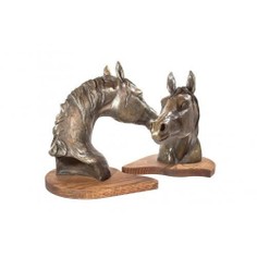 Cold Cast Bronze Pair of Horse Heads