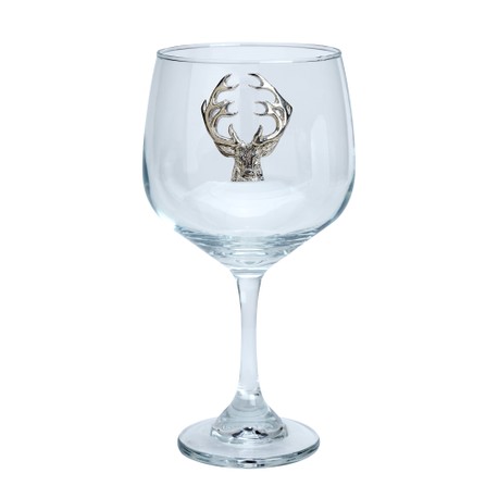 Pewter Stag Gin Balloon Glass