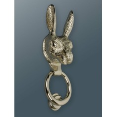 Boxed Brass Hare Door Knocker - Nickel Finish