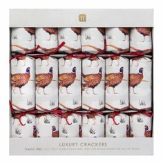 Luxury Pheasant Recyclable Christmas Crackers - 6 Pack