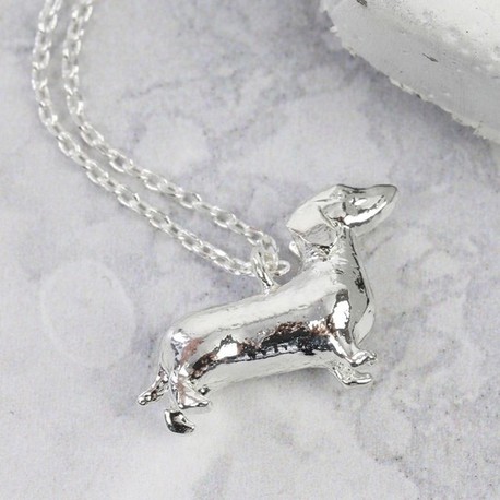 Silver Plated Dachshund Dog Necklace