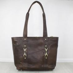 Jessica Tote Bag Fine Leather Brown