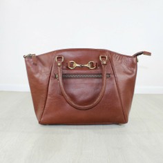 Jackie Snaffle Leather Handbag Cognac