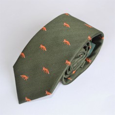 Soprano Foxes on Green Country Silk Tie