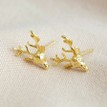 14ct Gold Plated Stag Stud Earrings additional 1