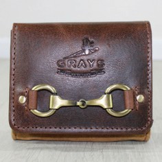 Grays Jodie Compact Snaffle Purse in Brown and Suede Leather
