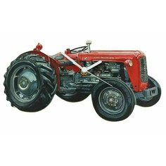 Red Tractor Wooden Wall Clock