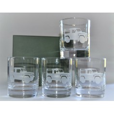 Set of 4 Land Rover Whisky Glass Tumblers
