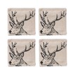 Set of 4 Stag Linen Coasters additional 1
