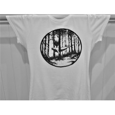 Women's Designer "Whale in the Woods" T Shirt - White