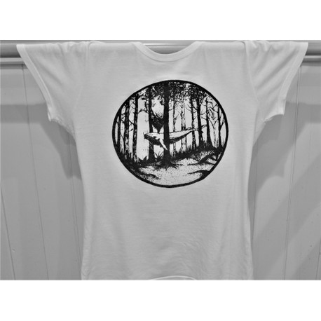 Women's Designer "Whale in the Woods" T Shirt - White