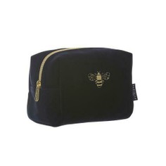 Velvet Navy Bee Make-Up Bag - Small
