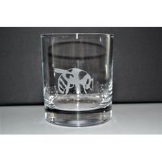 Set of 4 Glass Bee Whisky Glasses