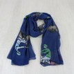 Navy Blue Horse Racing Design Scarf additional 1