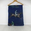 Navy Blue Horse Racing Design Scarf additional 2