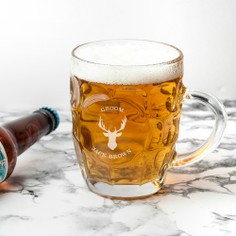 Personalised Stag Dimpled Beer Glass