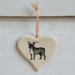 Black French Bulldog Hanging Ceramic Heart additional 2