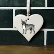 Black French Bulldog Hanging Ceramic Heart additional 1