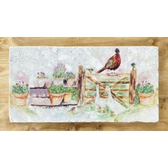 Large Marble Sharing Board - Country Garden Scene