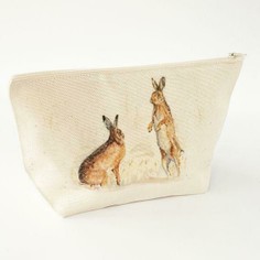 Harvest Hares Canvas Make-Up Bag