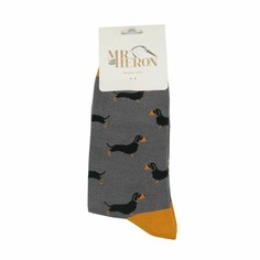 Men's Dachshund Socks in Grey