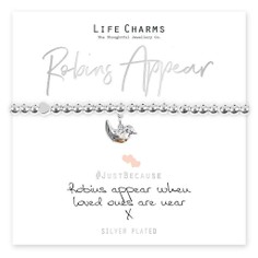 "Robins Appear When Loved Ones Are Near" Life Charms Bracelet