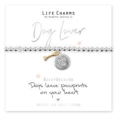 "Dogs Leave Pawprints On Your Heart" Life Charms Bracelet
