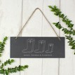 Personalised Welly Boot "Family of Three" Hanging Slate Plaque additional 3