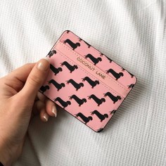 Pink Dachshund Card Holder Wallet