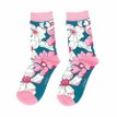 Ladies Flower Power Socks - Green additional 2