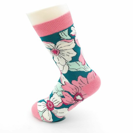 Ladies Flower Power Socks - Green