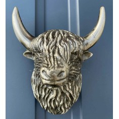 Highland Cow Door Knocker - Gunmetal Silver