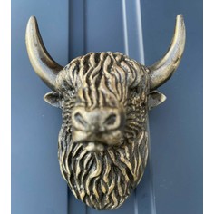 Highland Cow Door Knocker - Antique Brass