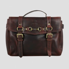 Emma Satchel Handbag in Natural Leather Brown