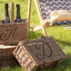 4 Person Wicker Hamper with Personalised Initial