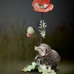 Hedgehog with Poppy Bronze Sculpture additional 3