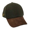 Stag Head Olive Green Tweed Leather Peak Cap additional 2